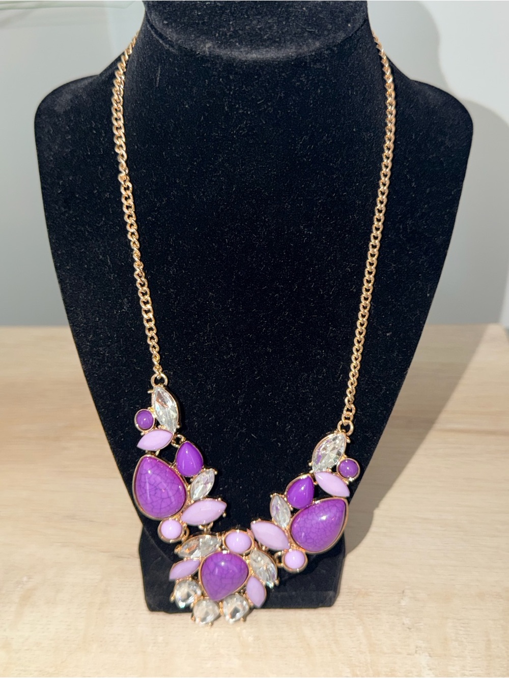 Elegant Purple Statement Necklace by